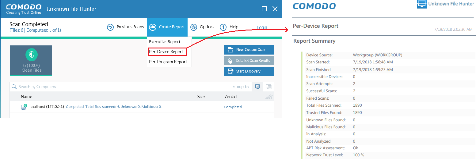 Scan Results, Scan Computer For Virus, Comodo Valkyrie Analysis