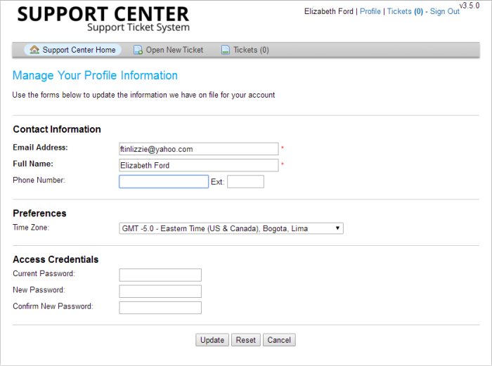 How to Set Up an Account and Profile in the Support Center